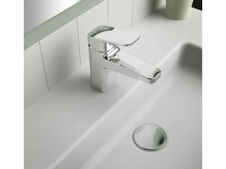 Ideal Standard Einhebelmischer<Waschtischarmatur Ceraplan Chrom mit PushOpen-Ventil H75