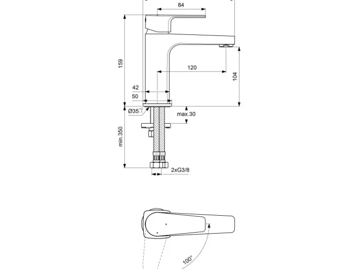 Hot Ideal Standard Waschtischarmatur Cerafine D H105 ohne Ablaufgarnitur Chrom