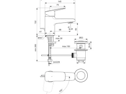 Outlet Waschtischarmatur Ceraplan Chrom BlueStart H60 Einhebelmischer