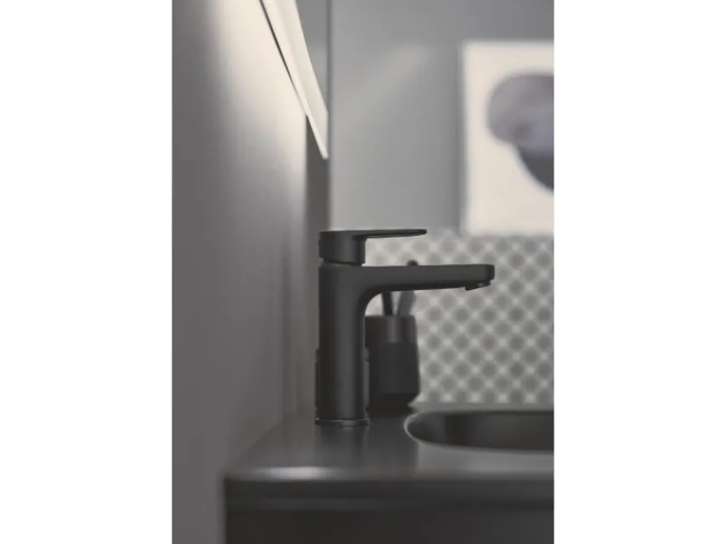 Sale Waschtischarmatur Cerafine O H120 mit PushOpen-Ventil Silk Black Einhebelmischer