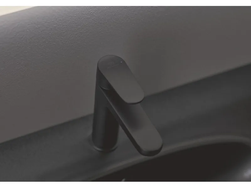 Sale Waschtischarmatur Cerafine O H120 mit PushOpen-Ventil Silk Black Einhebelmischer