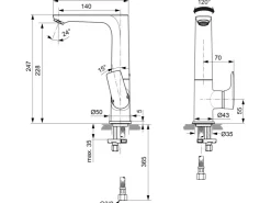 Discount Ideal Standard WT-Armatur Connect Air mit hohem Auslauf o. Ablaufg. Silver Storm Silber