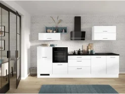Best Küchenzeile IBZ4320BL 320 cm Hochglanz ohne E-Geräte Einbauküchen|Kühlschränke