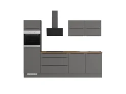 Discount Impuls Küchen Küchenzeile IBZ42807L 280 cm ohne E-Geräte Grafit