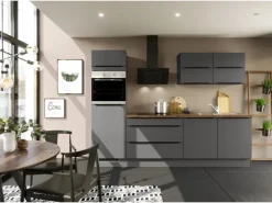 Discount Impuls Küchen Küchenzeile IBZ42807L 280 cm  ohne E-Geräte Grafit