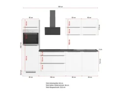 Discount Impuls Küchen Küchenzeile IBZ42807L 280 cm  ohne E-Geräte Grafit