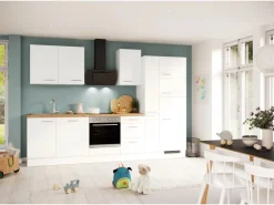 Clearance Impuls Küchen Küchenzeile IBZ43108V 310 cm ohne E-Geräte Weiß