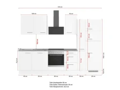 Clearance Impuls Küchen Küchenzeile IBZ43108V 310 cm ohne E-Geräte Weiß