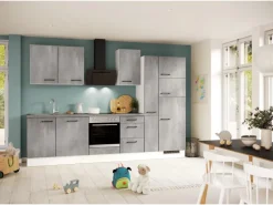 Küchenzeile IBZ4310V9 310 cm -Optik natur ohne E-Geräte Einbauküchen
