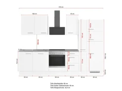Küchenzeile IBZ4310V9 310 cm -Optik natur ohne E-Geräte Einbauküchen