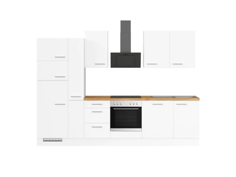 Küchenzeile IKZ1310V7 310 cm mit E-Geräten Winkelküchen|Besteckkästen