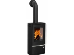 Rento R II Kaminofen Stahl Schwarz 6 kW mit Automatik Herde