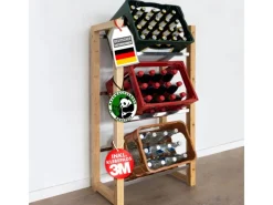 Bambus-Flaschenkastenständer Flash - Robustes Lagerregal für Büro, Küche, Garage oder Flur - 112 x 56 x 32 cm Küchen-Ordnungssysteme|Küchenregale