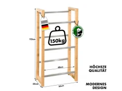 Bambus-Flaschenkastenständer Flash - Robustes Lagerregal für Büro, Küche, Garage oder Flur - 112 x 56 x 32 cm Küchen-Ordnungssysteme|Küchenregale