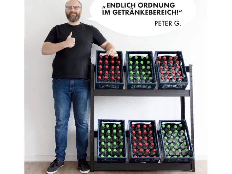 Online Flaschenkastenständer Osaka Getränkekistenregal für 6 Kästen 110 x 110 x 30 cm Küchenregale