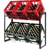 Discount Karat Flaschenkastenständer Kenji - Robustes Lagerregal für Büro, Küche, Garage oder Flur - Schwarz - 104 x 32 x 82 cm