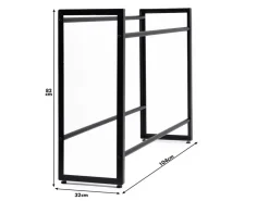 Discount Karat Flaschenkastenständer Kenji - Robustes Lagerregal für Büro, Küche, Garage oder Flur - Schwarz - 104 x 32 x 82 cm