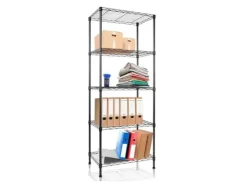 Karat Küchenregale<Gitterregal Rocky 250 kg Belastbarkeit 5 Böden 90 x 45 x 200 cm Schwarz