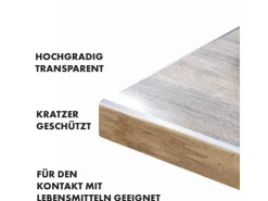 Discount Karat Tischfolie Imperial Transparent Mattiert mit Abgeschrägter Kante 50 x 130 cm