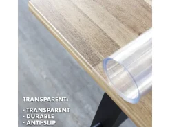 Discount Karat Tischfolie Imperial Transparent Mattiert mit Abgeschrägter Kante 50 x 130 cm