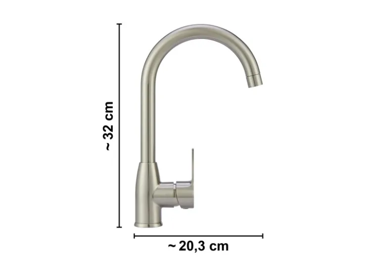 Discount Küchenarmatur Lattari Einhebel Edelstahl-Optik