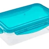 Sale Frischhaltedose Tino 22,5 cm x 13,5 cm x 6,5 cm Transparent-Blau Vorratsdosen