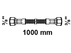 Kirchhoff Kühlschränke<Anschlussschlauch Flexibel 1.000 mm 15 mm (3/8"IG) x 15 mm (3/8"IG) Edelstahl