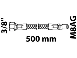 Hot Kirchhoff Anschlussschlauch Flexibel 500 mm 15 mm (3/8"IG) x M8AG