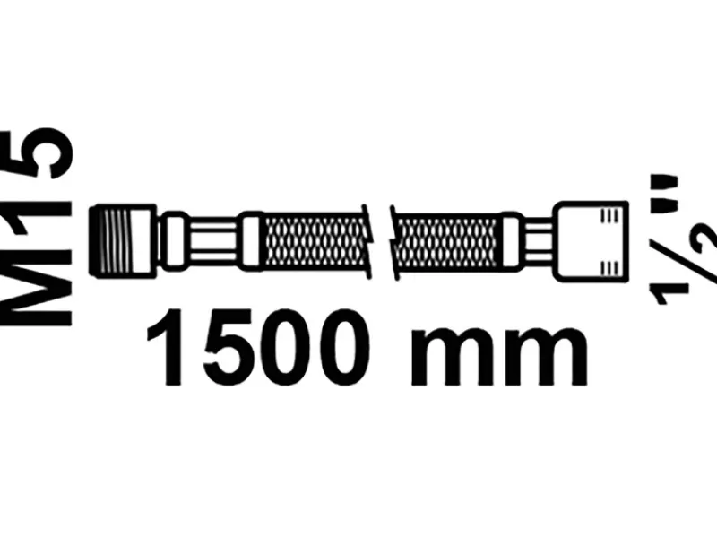 Online Geschirrbrauseschlauch 150 cm Schwarz 18,7 mm (1/2"IG) x M15AG Zubehör Für Küchenarmatur|Ersatzteile Küchenarmatur