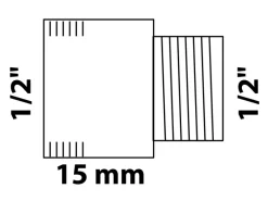 Discount Hahnverlängerung 18,7 mm (1/2" IG) x 21 mm (1/2" AG) x 15 mm Chrom Zubehör Für Küchenarmatur