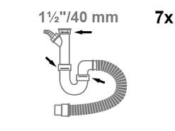 Clearance Kirchhoff Siphon-Dichtungsset Silikon für Spültisch Transparent 7 Stück