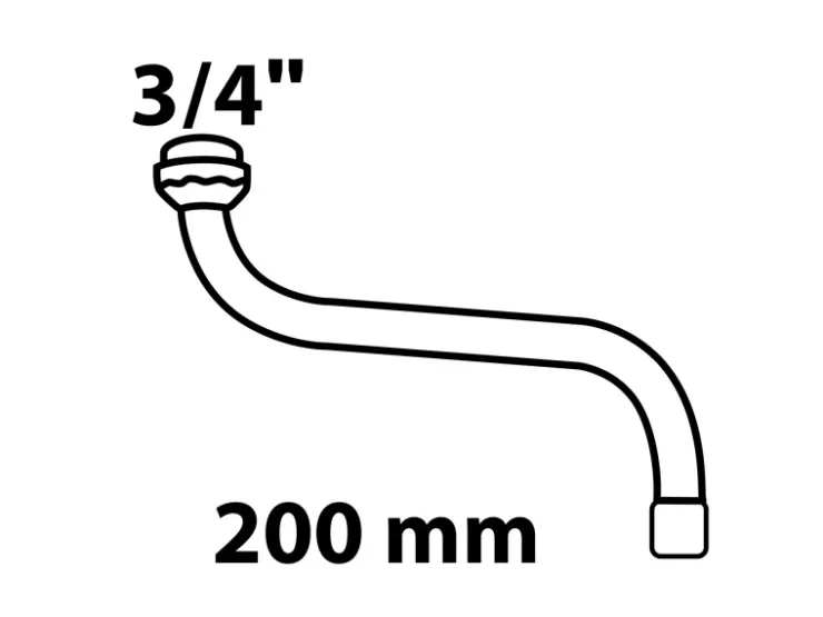 Best Kirchhoff S-Rohrauslauf mit Mischdüse O-Ring 20 mm (3/4") x 200 mm Chrom