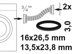 Online Verschraubungsdichtung Gummi für 10 mm (3/8") 17 x 24 x 2 mm 2 Stück Ersatzteile Küchenarmatur