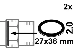 Clearance Verschraubungsdichtung Gummi für 20 mm (3/4") 27 x 38 x 2 mm 2 Stück Ersatzteile Küchenarmatur