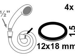 Sale Verschraubungsdichtung Vulkanfiber 12 mm x 18 mm x 1,5 mm Rot 4 Stück Ersatzteile Küchenarmatur