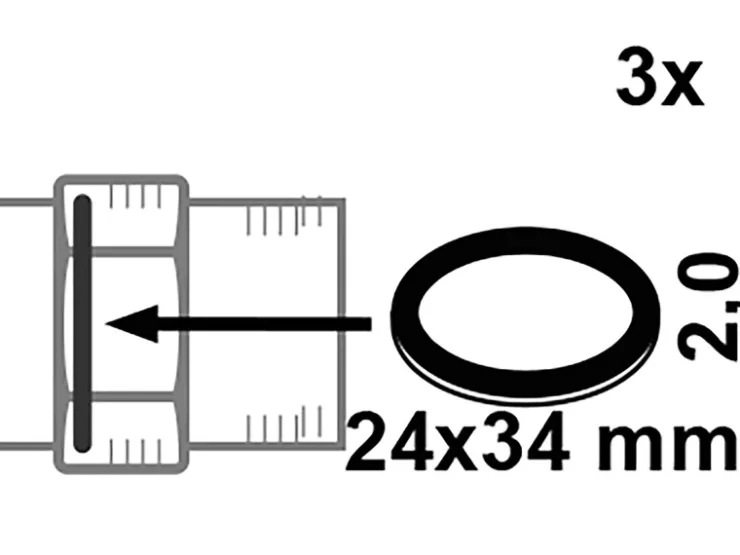 Online Kirchhoff Verschraubungsdichtung HD Fiber 24 mm x 34 mm x 2 mm Blau 3 Stück