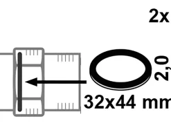 Discount Verschraubungsdichtung Gummi für 25 mm (1") 32 x 44 x 2 mm 2 Stück Kühlschränke|Ersatzteile Küchenarmatur