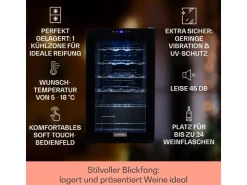 Best Klarstein Shiraz 24 Uno Weinkühlschrank 63 L 24 Flaschen Touch-Bedienfeld 5-18°C
