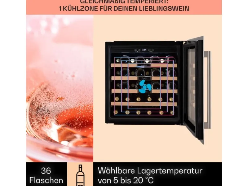 Outlet Vinsider 36 Built-In Uno Einbau-Weinkühlschrank 36 Flaschen 92 L Kühlschränke
