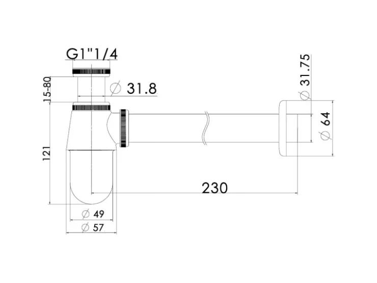 Online Kronenbach Tassensiphon 5/4 Zoll Serienübergreifend in Chrom
