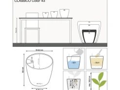 Lechuza Töpfe<® Pflanzgefäß Classico Color 43 Schiefer Ø 43 cm Grau