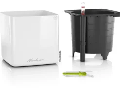 Lechuza Töpfe<® Pflanzgefäß Cube Glossy 16 highgloss 17 cm x 17 cm Weiß