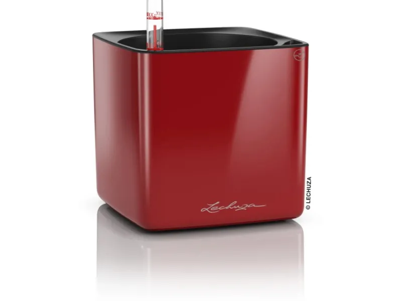 ® Pflanzgefäß Cube Glossy 14 Scarlet highgloss 14 cm x 14 cm Töpfe