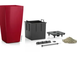 Best ® Pflanzgefäß Cubico Premium 30 Scarlet hochglanz 30 cm x 30 cm Töpfe