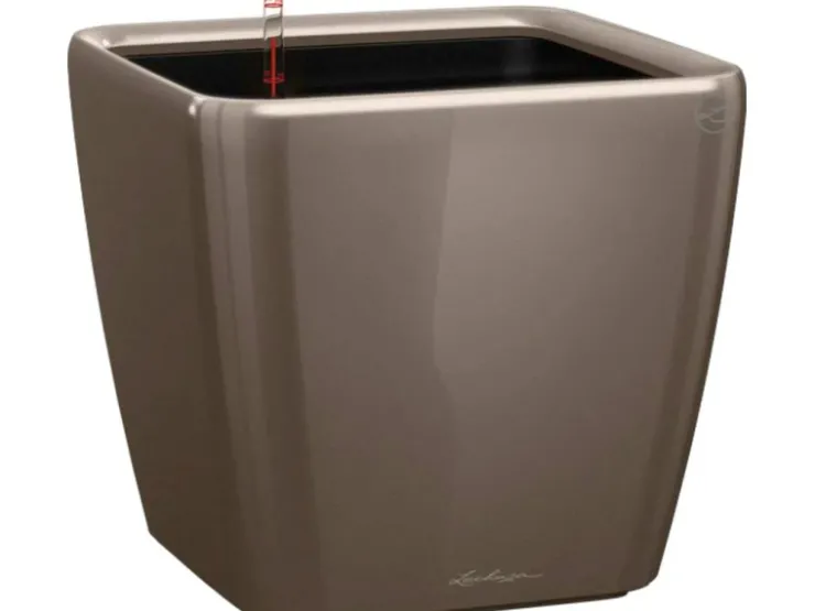 Lechuza Töpfe<® Pflanzgefäß Quadro Premium LS 43 cm x 43 cm x 40 cm hochglanz Taupe