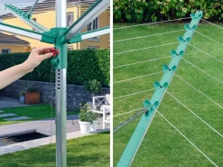 Hot Wäschespinne Linomatic V 40m Leine Wäscheständer höhenverstellbar Wäschetrockner