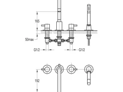 Outlet 4-Loch-Wannenrandarmatur Q10000 Zweigriffarmatur