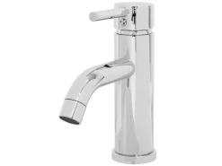 LuxeBath Einhebelmischer<Wasserhahn Bad Klein für Badezimmer Messing Rund Mischbatterie Chrom