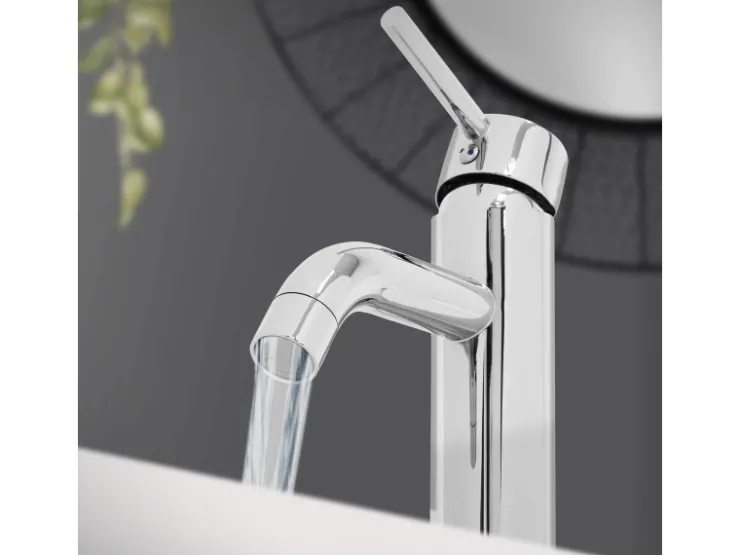 LuxeBath Einhebelmischer<Wasserhahn Bad Klein für Badezimmer Messing Rund Mischbatterie Chrom