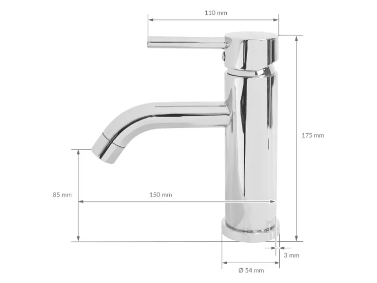 LuxeBath Einhebelmischer<Wasserhahn Bad Klein für Badezimmer Messing Rund Mischbatterie Chrom